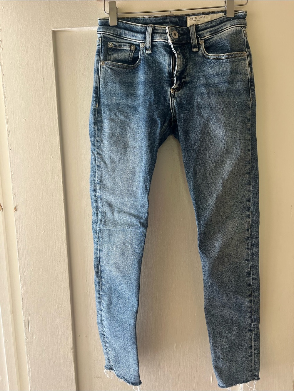 rag & bone Women's Skinny Jeans in Faded Blue Wash